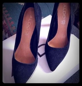 Aldo Black Suede Dress Shoes